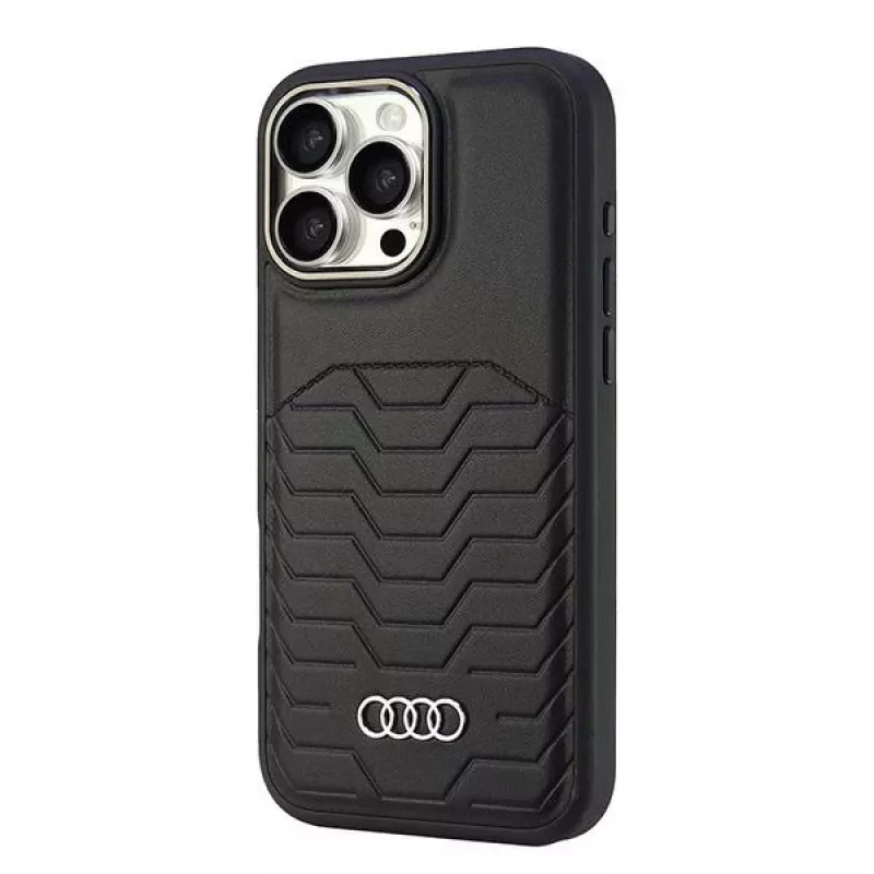 AUDI Synthetic Leather MagSafe Hard Case, skirta iPhone 16 Pro Max 6,9 inch (juoda) | Kur.lt