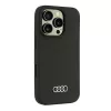 Audi Silicone Case for Apple iPhone 16 Pro 6.3 inch Black Hard Back Cover AU-LSRIP16P-Q3/D1-BK