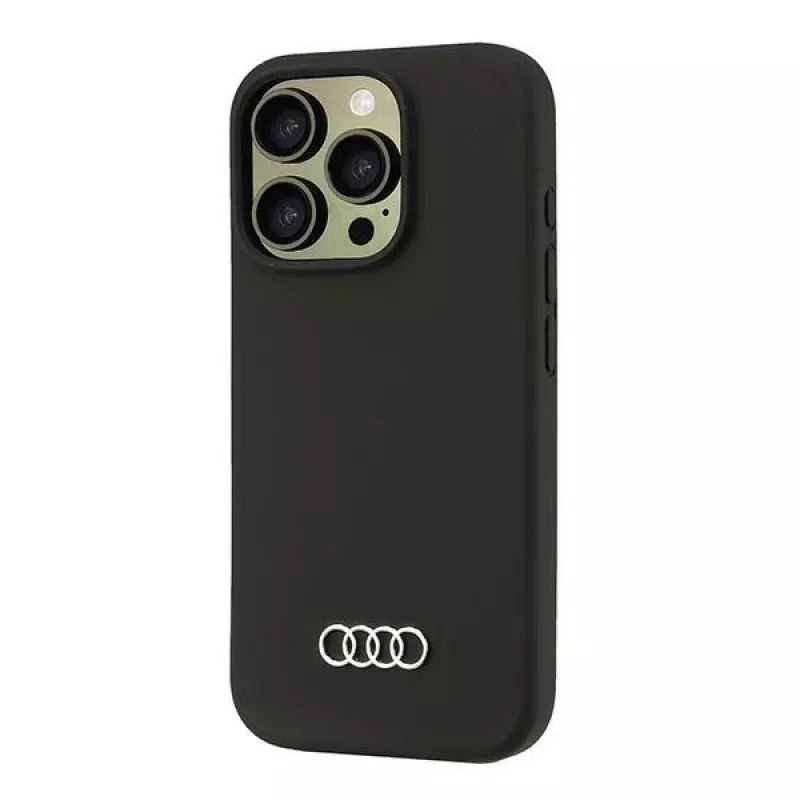 Audi Silicone Case for Apple iPhone 16 Pro 6.3 inch Black Hard Back Cover AU-LSRIP16P-Q3/D1-BK
