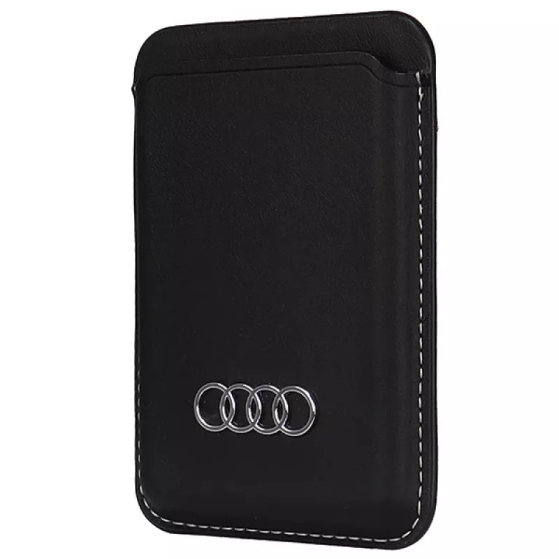 Audi odinė kortelių piniginė su kortelių lizdu, juoda, MagSafe AU-MSCH-Q3/D1-BK