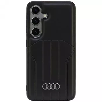 Audi Synthetic Leather MagSafe Hard Case, skirta Samsung Galaxy S24, juoda