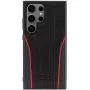 Audi Genuine Leather MagSafe Case for Samsung Galaxy S24 Ultra, Black-Red, R8 Inspired Hardcase