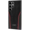 Audi Genuine Leather MagSafe Case for Samsung Galaxy S24 Ultra, Black-Red, R8 Inspired Hardcase