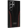 Audi Genuine Leather MagSafe Case for Samsung Galaxy S24 Ultra, Black-Red, R8 Inspired Hardcase