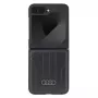 Audi Synthetic Leather MagSafe Hard Case for Samsung Galaxy Z Flip 6, Black, AU-TPUPCFlip6-Q5/D1-BK