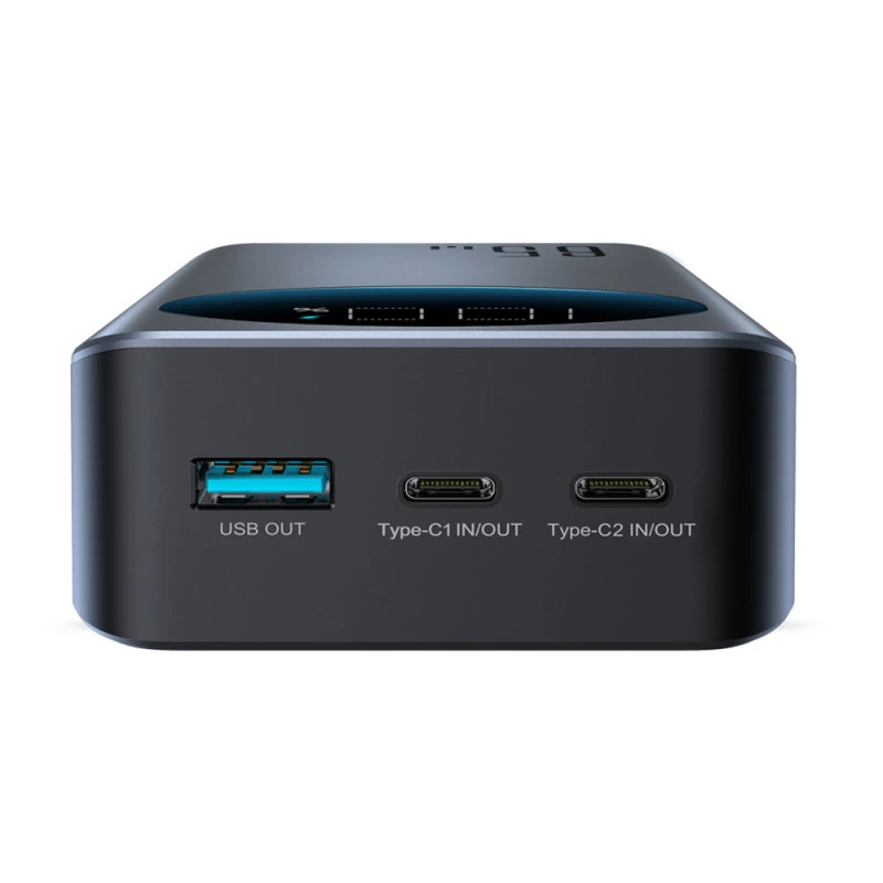 Joyroom JR-PBF05 Pro Power Bank 30000mAh 65W su skaitmeniniu ekranu, 2x USB-C, 1x USB-A - juoda