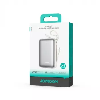 Powerbank Joyroom JR-PBF29 20000mAh 22.5W su dviem integruotais kabeliais - balta