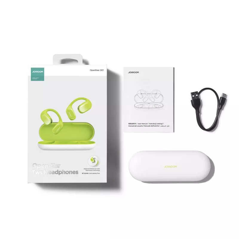 Joyroom Openfree JR-OE1 „True Wireless“ atviro tipo ausinės – žalios
