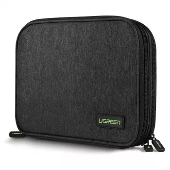 UGREEN elektroninė organizavimo dėklas kietiesiems diskams HDD SSD, telefonams, laidams, aksesuarams, 24,5 x 17,5 x 5 cm, pilka (50147 LP149)