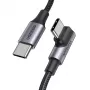 UGREEN USB-C į USB-C Kampinis Laidas US334 5A PD 100W 2m Juodas