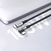 UGREEN USB-C į USB-C Kampinis Laidas US334 5A PD 100W 2m Juodas