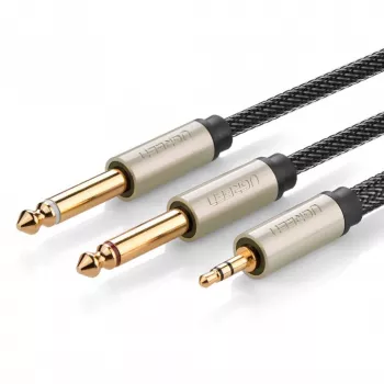 UGREEN TRS 3.5mm į 2x TS 6.35mm garso skirstytuvas - 1m pilka