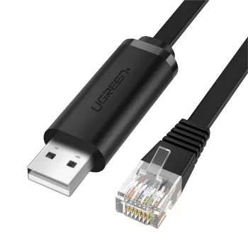 UGREEN CM204 USB į RJ45 konsolės kabelis 1,5 m juodas