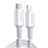 UGREEN US171 USB-C į Lightning 3A laidas 0,25 m baltas