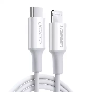 UGREEN US171 USB-C į Lightning 3A laidas 0,25 m baltas