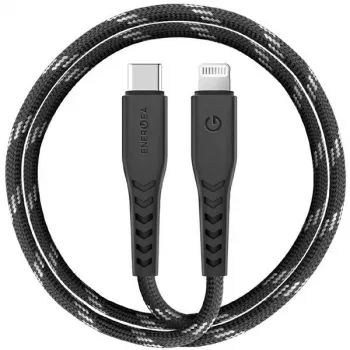 ENERGEA Nyloflex USB-C į Lightning laidas, MFi sertifikuotas, 1,5 m, juodas