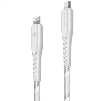 ENERGEA Nyloflex USB-C į Lightning laidas 1,5 m baltas (MFI sertifikuotas)