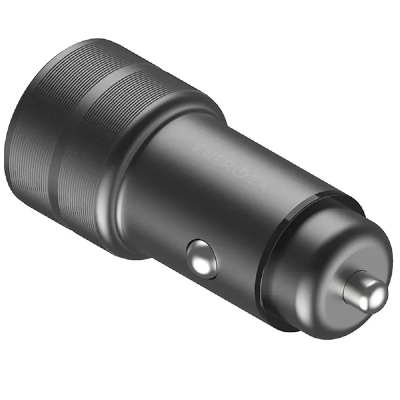 ENERGEA Alu Drive PD20+ Automobilinis įkroviklis 38W 1xUSB-A + 1xUSB-C PD QC3.0 Gunmetal