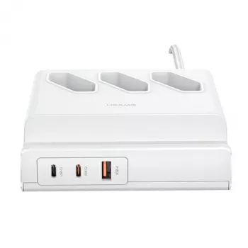 USAMS 65W Super SiFast Charging USB Extension Socket EU White CC160TC01 (US-CC160)