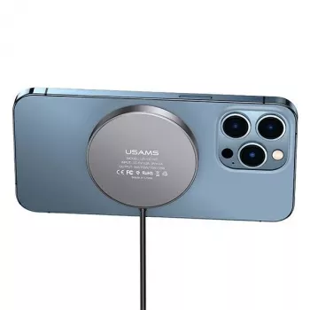 USAMS belaidis magnetinis įkroviklis 15W aliuminis juodas US-CD183