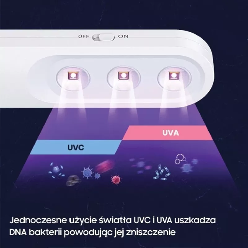 USAMS Mini UV-C nešiojamasis sterilizatorius baltas ZB159XDD01 (US-ZB159)