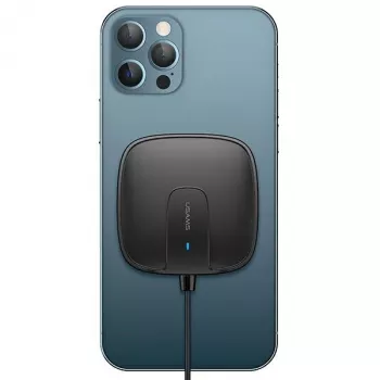 USAMS US-CD159 Magnetinis belaidis įkroviklis 15W ypač plonas, skirtas iPhone 12 serijai, juodas