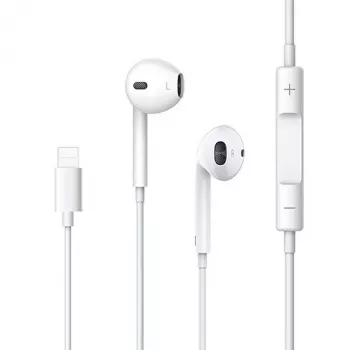 USAMS EP-24 Stereo In-Ear ausinės su Lightning jungtimi, balta