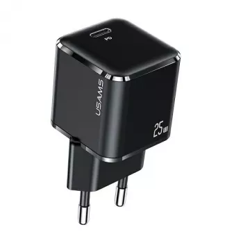 USAMS T42 Mini 25W USB-C PD3.0 Fast Charger (Only Head) Black CC140TC01