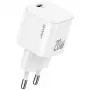 USAMS 20W USB-C PD sieninis įkroviklis su Lightning laidu (1 m) - balta