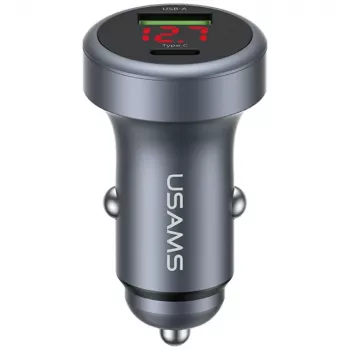 USAMS CC327 Aliumininis 45W USB-A USB-C Automobilinis Kroviklis – Tarnish