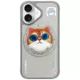 Nimmy Glasses Cool Cat MagSafe Dėklas, skirtas iPhone 16, Pilka