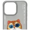 Nimmy Back Cover for Apple iPhone 15 Pro 6.1 inch Gray Glasses Cool Cat