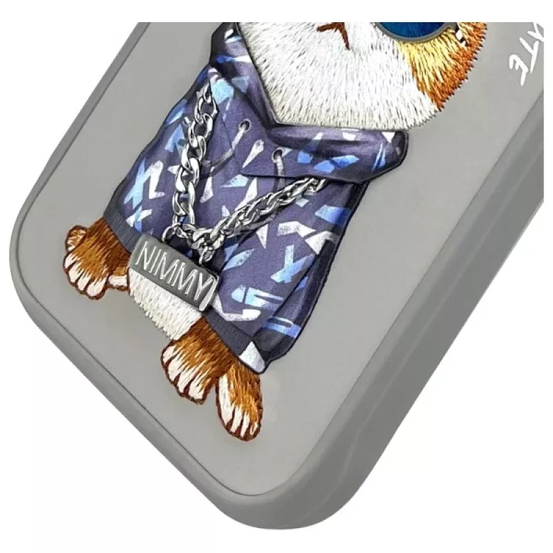 Nimmy Back Cover for Apple iPhone 15 Pro 6.1 inch Gray Glasses Cool Cat