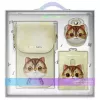 Nimmy 3-in-1 Telefono Dėklas, Piniginė ir Radimo Dėžutės Rinkinys - Chaki - Big Eyed Pet 2.0 Katė