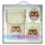 Nimmy 3-in-1 Telefono Dėklas, Piniginė ir Radimo Dėžutės Rinkinys - Chaki - Big Eyed Pet 2.0 Katė