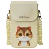 Nimmy 3-in-1 Telefono Dėklas, Piniginė ir Radimo Dėžutės Rinkinys - Chaki - Big Eyed Pet 2.0 Katė