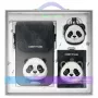 Nimmy 3-in-1 rinkinys: Telefono dėklas + Piniginė + Sekiklio dėklas, Juodas, Big Eyed Pet 2.0 Panda
