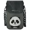 Nimmy 3-in-1 rinkinys: Telefono dėklas + Piniginė + Sekiklio dėklas, Juodas, Big Eyed Pet 2.0 Panda