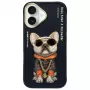 Nimmy Dėklas, skirtas iPhone 16 6.1, juodas, Glasses Cool Dog