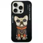 Nimmy Dėklas, skirtas iPhone 16 Pro 6.3 inch juodas „Cool Dog with Glasses“