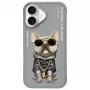 Nimmy Protective Case for Apple iPhone 16 6.1 inch Gray Glasses Cool Dog