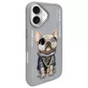 Nimmy Protective Case for Apple iPhone 16 6.1 inch Gray Glasses Cool Dog