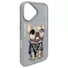 Nimmy Protective Case for Apple iPhone 16 6.1 inch Gray Glasses Cool Dog
