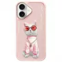 Nimmy Dėklas Apple iPhone 16 6.1 inch Pink Glasses Cool Cat