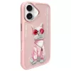 Nimmy Dėklas Apple iPhone 16 6.1 inch Pink Glasses Cool Cat