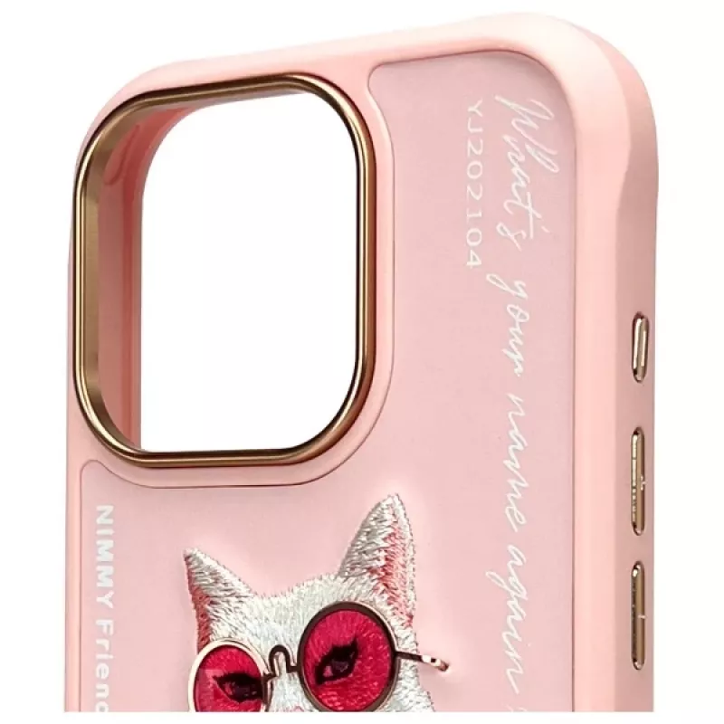 Nimmy Dėklas, skirtas iPhone 16 Pro 6,3 inch Pink Glasses Cool Cat