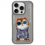 Nimmy Protective Case, skirta Apple iPhone 16 Pro 6.3 inch, pilka, Glasses Cool Cat