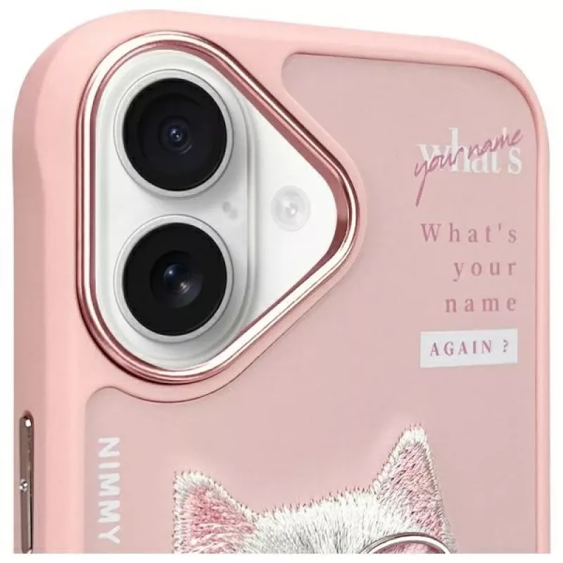 Nimmy Cool&Cute 2.0 Cat Back Cover for Apple iPhone 16 6.1 inch Pink