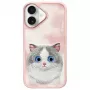 Nimmy Big Eyed Pet 2.0 Cat Back Cover Case for Apple iPhone 16 6.1 inch - Rožinė