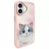 Nimmy Big Eyed Pet 2.0 Cat Back Cover Case for Apple iPhone 16 6.1 inch - Rožinė